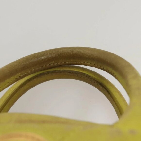 VERSACE Hand Bag Leather Green Gold - Picture 11 of 15